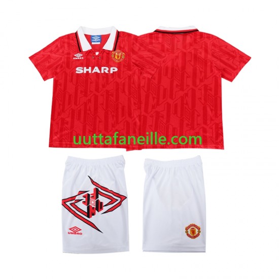Jalkapallo Pelipaitoja Manchester United 1993 Retro Lasten Kotipeliasu 1994 Lyhythihainen