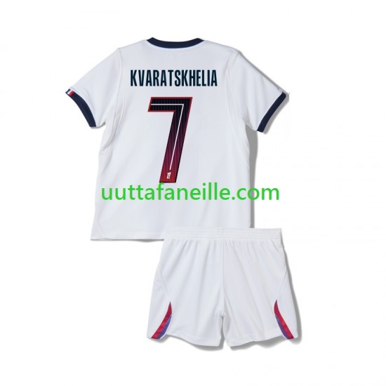 Jalkapallo Pelipaitoja Paris Saint-Germain Khvicha Kvaratskhelia 7 Lasten Vieraspeliasu 2026-2027 Lyhythihainen