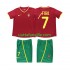 Jalkapallo Pelipaitoja Portugali FIGO 7 Retro Lasten Kotipeliasu 2002 Lyhythihainen