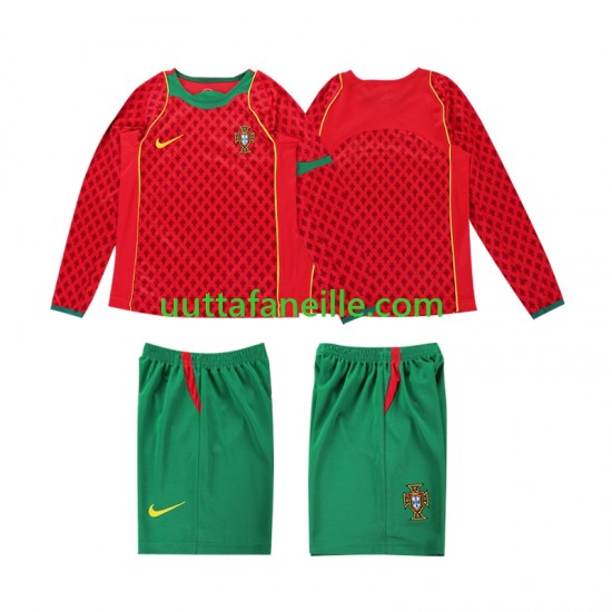 Jalkapallo Pelipaitoja Portugali Retro Lasten Kotipeliasu 2004 Pitkähihainen