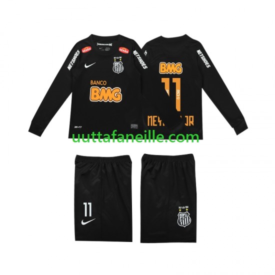 Jalkapallo Pelipaitoja Santos NEYMAR JR 11 Classic 2012 2013 Retro Lasten Vieraspeliasu Pitkähihainen