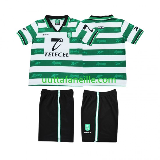 Jalkapallo Pelipaitoja Sporting CP 2000 Retro Lasten Kotipeliasu 1999 Lyhythihainen