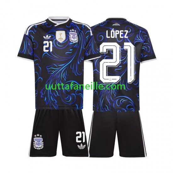 Jalkapallo Pelipaitoja Argentiina Jose Manuel Lopez 21 Lasten Vieraspeliasu MM-kisat 2026 Lyhythihainen