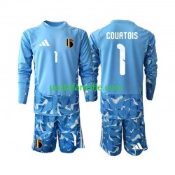 Jalkapallo Pelipaitoja Belgia Thibaut Courtois 1 Maalivahti Lasten Kotipeliasu MM-kisat 2026 Pitkähihainen