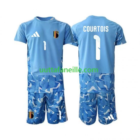 Jalkapallo Pelipaitoja Belgia Thibaut Courtois 1 Maalivahti Lasten Kotipeliasu MM-kisat 2026 Lyhythihainen