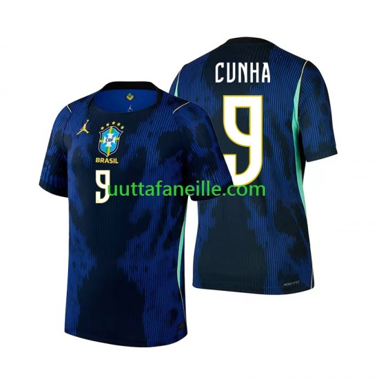 Jalkapallo Pelipaitoja Brasilia Matheus Cunha 9 Mies Vieraspeliasu MM-kisat 2026 Lyhythihainen
