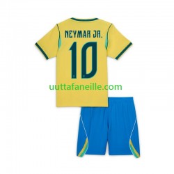 Jalkapallo Pelipaitoja Brasilia Neymar JR 10 Lasten Kotipeliasu MM-kisat 2026 Lyhythihainen