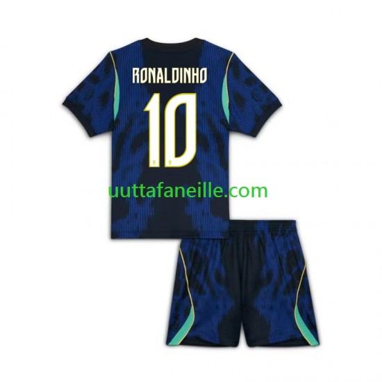 Jalkapallo Pelipaitoja Brasilia Ronaldinho 10 Lasten Vieraspeliasu MM-kisat 2026 Lyhythihainen