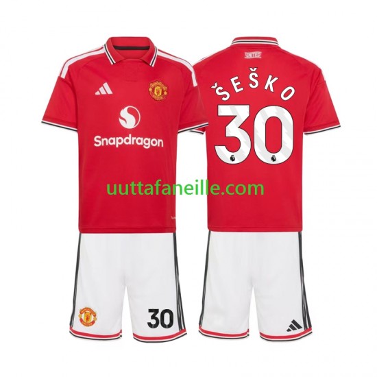 Jalkapallo Pelipaitoja Manchester United Benjamin Sesko 30 Lasten Kotipeliasu 2026-2027 Lyhythihainen