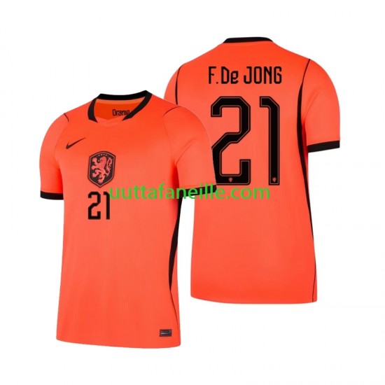 Jalkapallo Pelipaitoja Alankomaat Frenkie de Jong 21 Mies Kotipeliasu MM-kisat 2026 Lyhythihainen