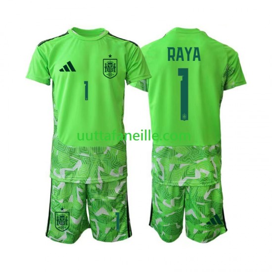 Jalkapallo Pelipaitoja Espanja David Raya 1 6th Green color Maalivahti Lasten MM-kisat 2026 Lyhythihainen