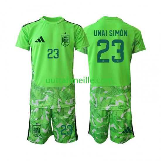 Jalkapallo Pelipaitoja Espanja Unai Simon 23 6th Green color Maalivahti Lasten MM-kisat 2026 Lyhythihainen