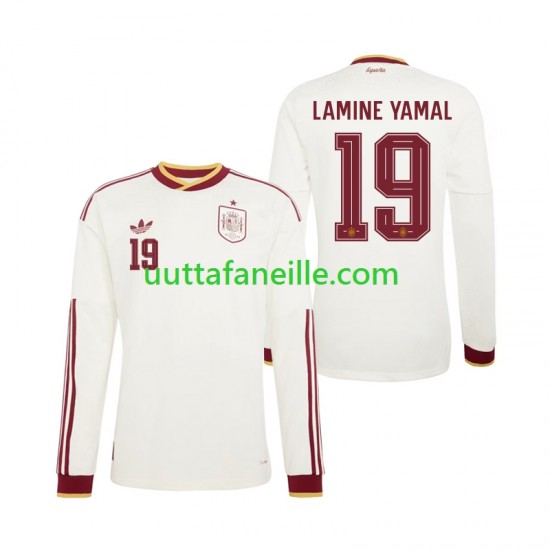 Jalkapallo Pelipaitoja Espanja Lamine Yamal 19 Mies Vieraspeliasu MM-kisat 2026 Pitkähihainen