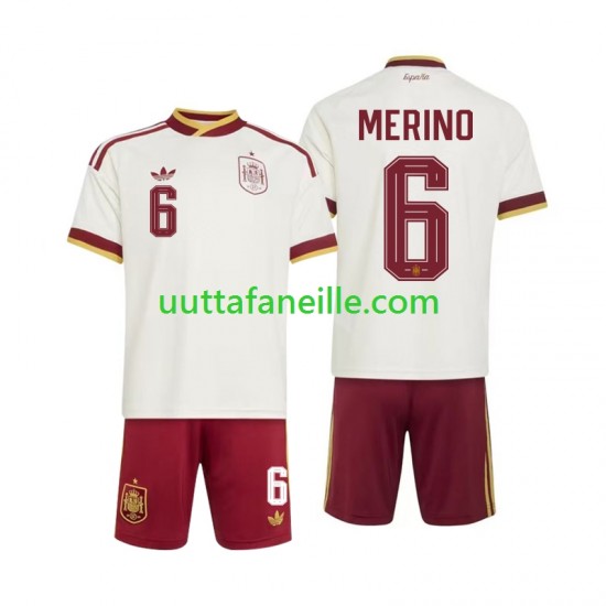 Jalkapallo Pelipaitoja Espanja Mikel Merino 6 Lasten Vieraspeliasu MM-kisat 2026 Lyhythihainen