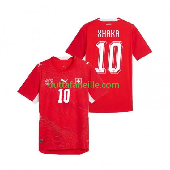 Jalkapallo Pelipaitoja Sveitsi Granit Xhaka 10 Mies Kotipeliasu MM-kisat 2026 Lyhythihainen