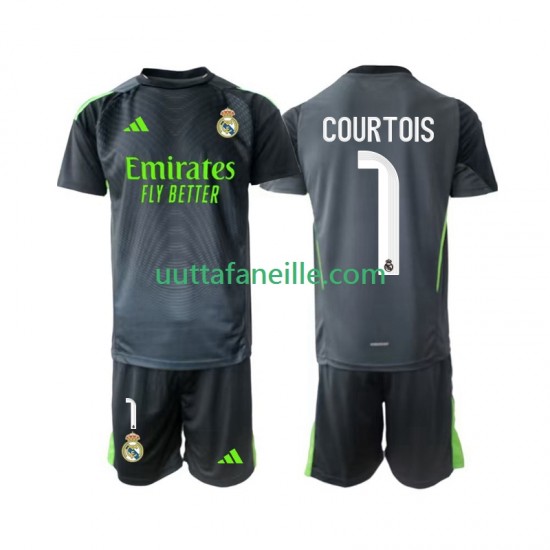 Jalkapallo Pelipaitoja Real Madrid Thibaut Courtois 1 Maalivahti Lasten Kolmas peliasu 2025-2026 Lyhythihainen