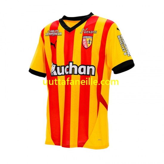Jalkapallo Pelipaitoja RC Lens Mies Kotipeliasu 2024-2025 Lyhythihainen