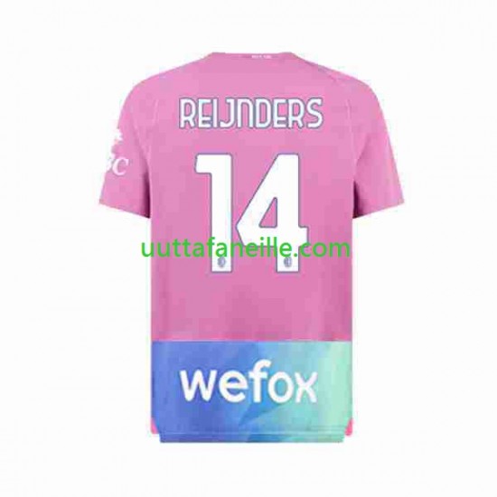 Jalkapallo Pelipaitoja AC Milan Tijjani Reijnders 14 Mies Kolmas peliasu 2023-2024 Lyhythihainen