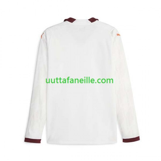 Jalkapallo Pelipaitoja Manchester City Mies Vieraspeliasu 2023-2024 Pitkähihainen