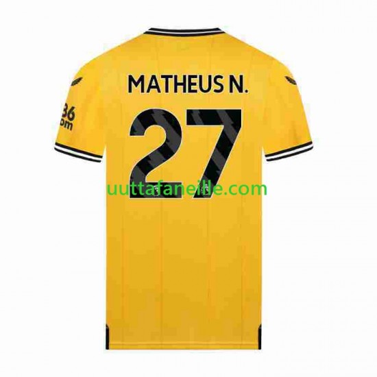 Jalkapallo Pelipaitoja Wolverhampton Wanderers Matheus Nunes 27 Mies Kotipeliasu 2023-2024 Lyhythihainen