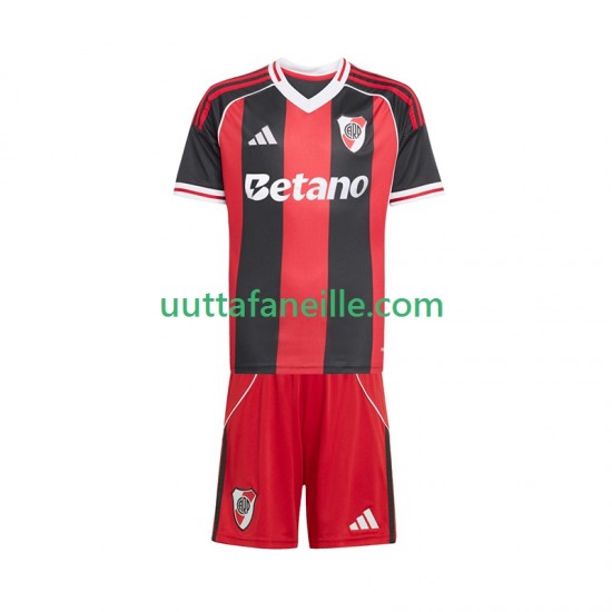 Jalkapallo Pelipaitoja CA River Plate Lasten Vieraspeliasu 2025-2026 Lyhythihainen