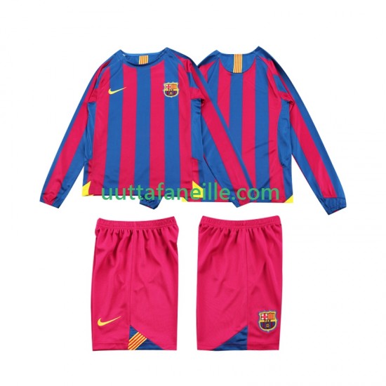 Jalkapallo Pelipaitoja FC Barcelona 2005 Retro Lasten Kotipeliasu 2006 Pitkähihainen