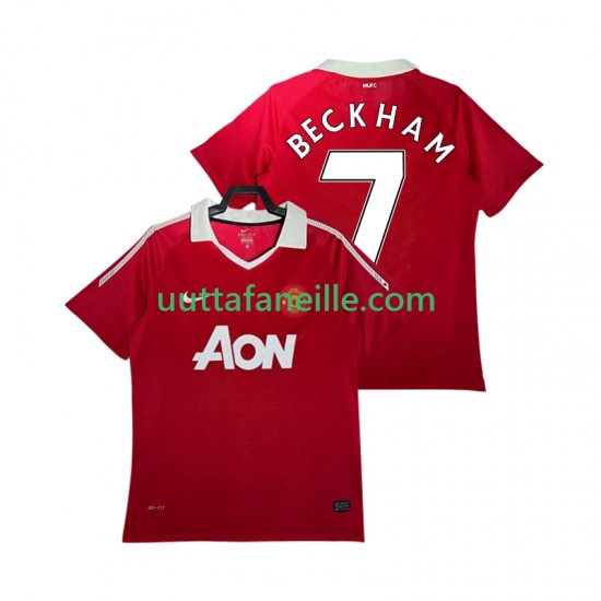 Jalkapallo Pelipaitoja Manchester United BECKHAM 7 Retro Mies Kotipeliasu 2011 2010 Lyhythihainen