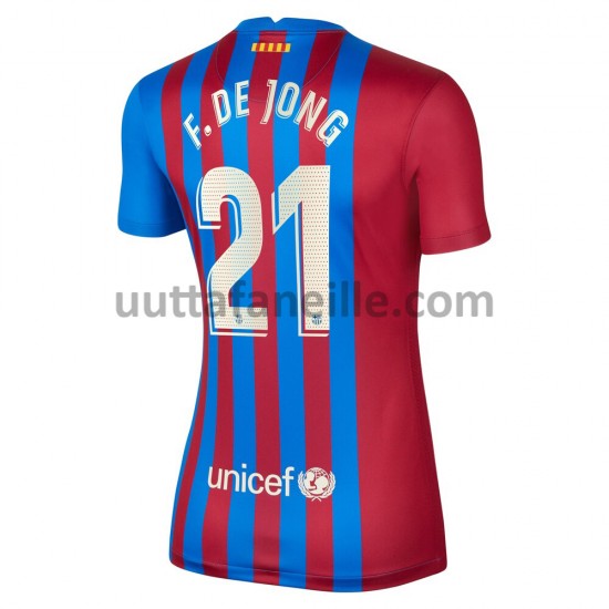 Jalkapallo Pelipaitoja FC Barcelona F.De Jong 21 Nainen Kotipeliasu 2021-2022 Lyhythihainen