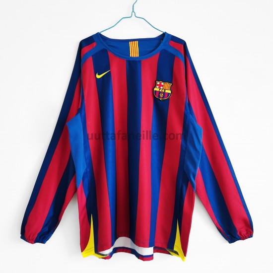 Jalkapallo Pelipaitoja FC Barcelona Retro Kotipeliasu 2005-2006 Pitkähihainen