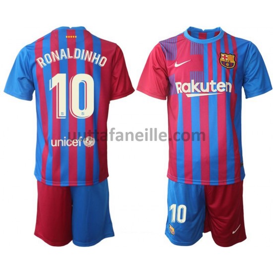 Jalkapallo Pelipaitoja FC Barcelona Ronaldinho 10 Lasten Kotipeliasu 2021-2022 Lyhythihainen