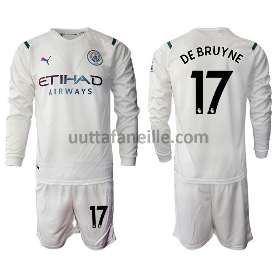 Jalkapallo Pelipaitoja Manchester City Kevin De Bruyne 17 Lasten Vieraspeliasu 2021-2022 Pitkähihainen