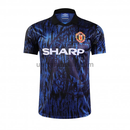 Jalkapallo Pelipaitoja Manchester United Retro Vieraspeliasu 1993 Lyhythihainen