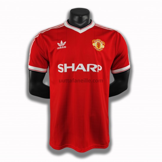 Jalkapallo Pelipaitoja Manchester United Retro Kotipeliasu 1984 Lyhythihainen