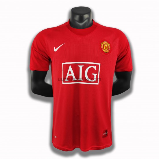 Jalkapallo Pelipaitoja Manchester United Retro Kotipeliasu 2007-2008 Lyhythihainen