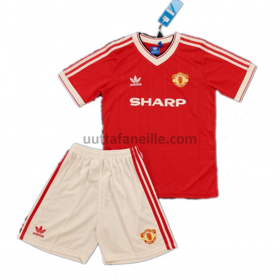 Jalkapallo Pelipaitoja Manchester United Retro Lasten Kotipeliasu 1984 Lyhythihainen