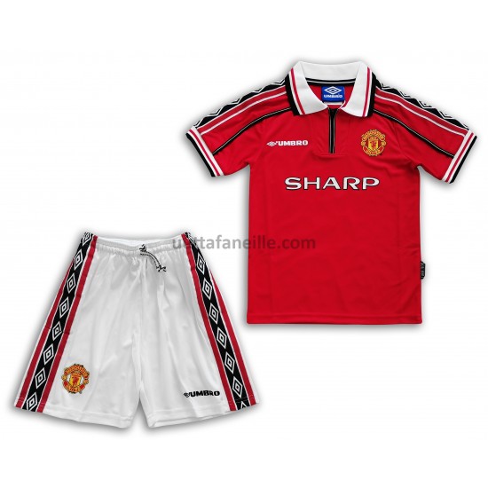 Jalkapallo Pelipaitoja Manchester United Retro Lasten Kotipeliasu 1998-1999 Lyhythihainen