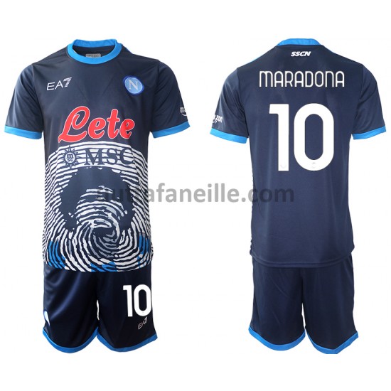 Jalkapallo Pelipaitoja SSC Napoli Diego Maradona 10 Special 2 Lasten Kotipeliasu 2021-2022 Lyhythihainen