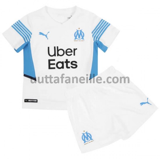 Jalkapallo Pelipaitoja Olympique de Marseille Lasten Kotipeliasu 2021-2022 Lyhythihainen