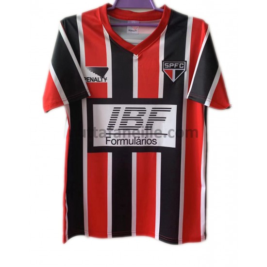 Jalkapallo Pelipaitoja São Paulo Retro Vieraspeliasu 1991 Lyhythihainen