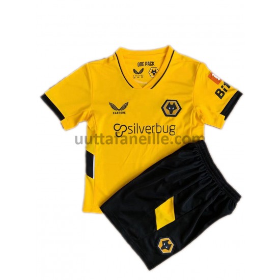 Jalkapallo Pelipaitoja Wolverhampton Wanderers Lasten Kotipeliasu 2021-2022 Lyhythihainen
