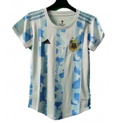 Jalkapallo Pelipaitoja Argentiina Nainen Kotipeliasu 2021 Lyhythihainen