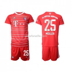 Jalkapallo Pelipaitoja Bayern München Muller 25 Lasten Kotipeliasu 2022-2023 Lyhythihainen
