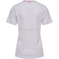 Jalkapallo Pelipaitoja Tanska Nainen Vieraspeliasu 2022 Lyhythihainen