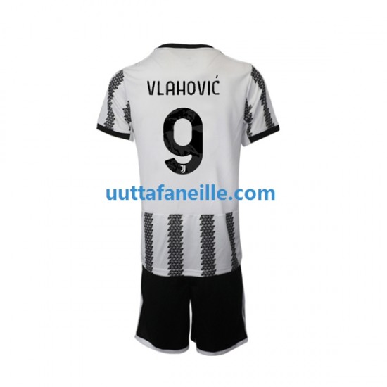 Jalkapallo Pelipaitoja Juventus Vlahovic 9 Lasten Kotipeliasu 2022-2023 Lyhythihainen