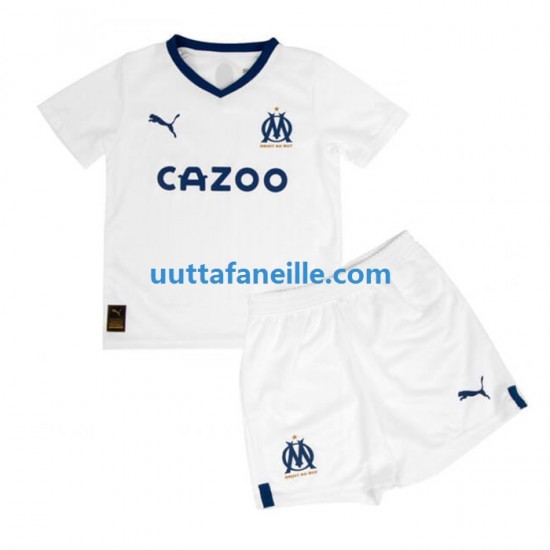 Jalkapallo Pelipaitoja Olympique de Marseille Lasten Kotipeliasu 2022-2023 Lyhythihainen