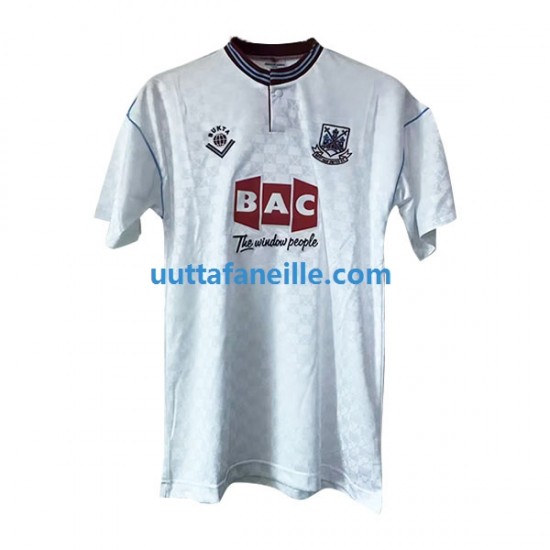 Jalkapallo Pelipaitoja West Ham United Retro Mies Vieraspeliasu 1989-1990 Lyhythihainen