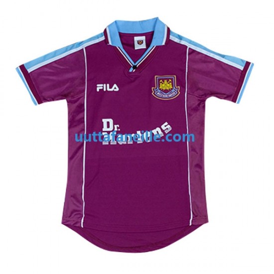 Jalkapallo Pelipaitoja West Ham United Retro Mies Kotipeliasu 1999-2001 Lyhythihainen