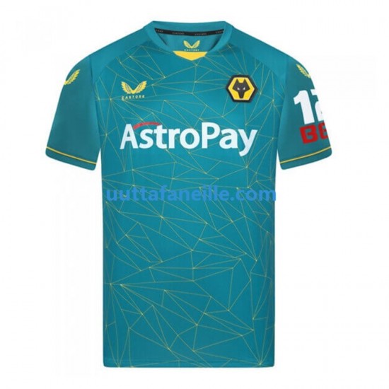 Jalkapallo Pelipaitoja Wolverhampton Wanderers Mies Vieraspeliasu 2022-2023 Lyhythihainen