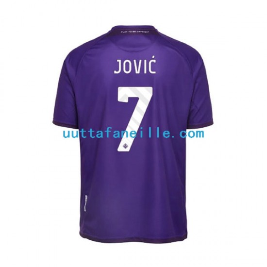Jalkapallo Pelipaitoja ACF Fiorentina Jovic 7 Mies Kotipeliasu 2022-2023 Lyhythihainen
