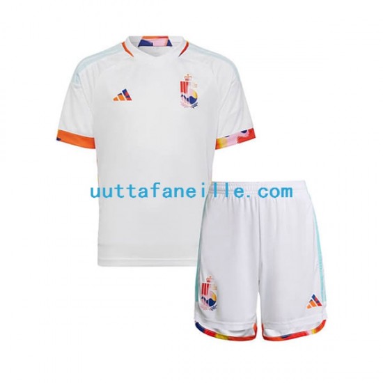 Jalkapallo Pelipaitoja Belgia Lasten Vieraspeliasu MM-kisat 2022 Lyhythihainen